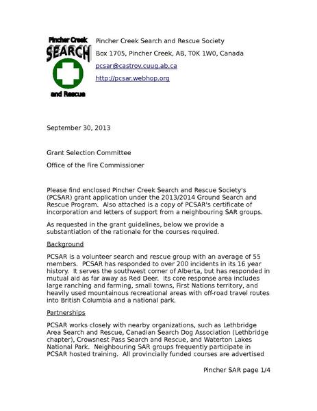 Image:2013-09-30 Alberta 2014 SAR Grant Application Cover Letter.pdf